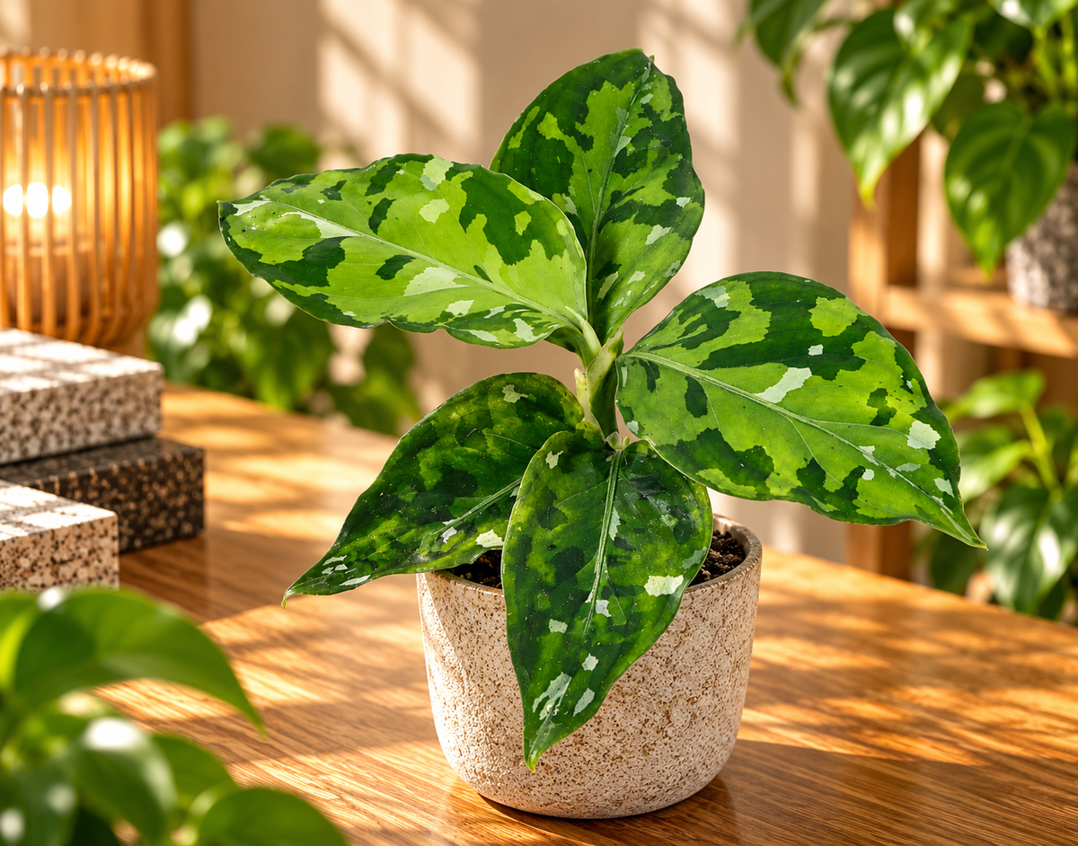 🌿 Aglaonema pictum ‘Tricolor’ – Camouflageplant