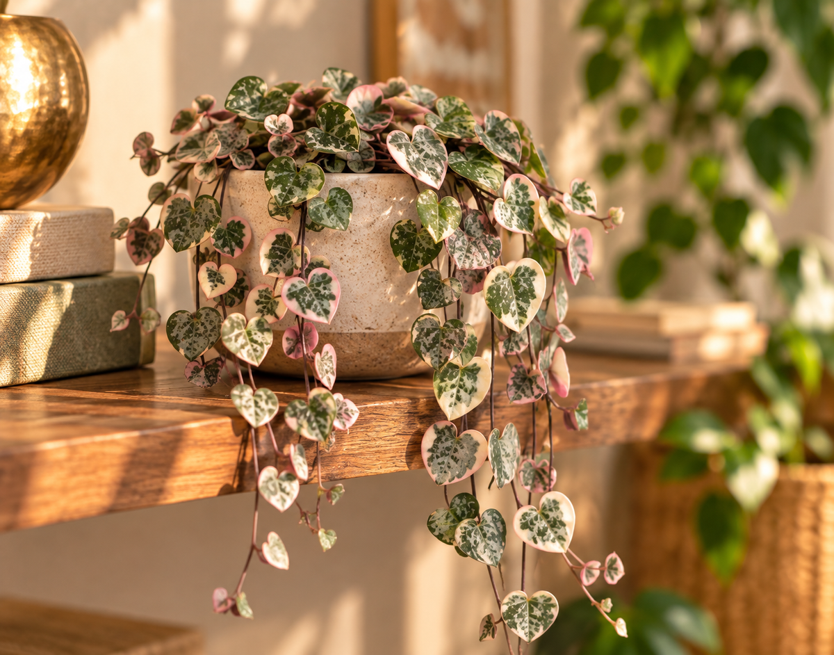 💗 Ceropegia woodii ‘Variegata’ – Bonte rozenketting