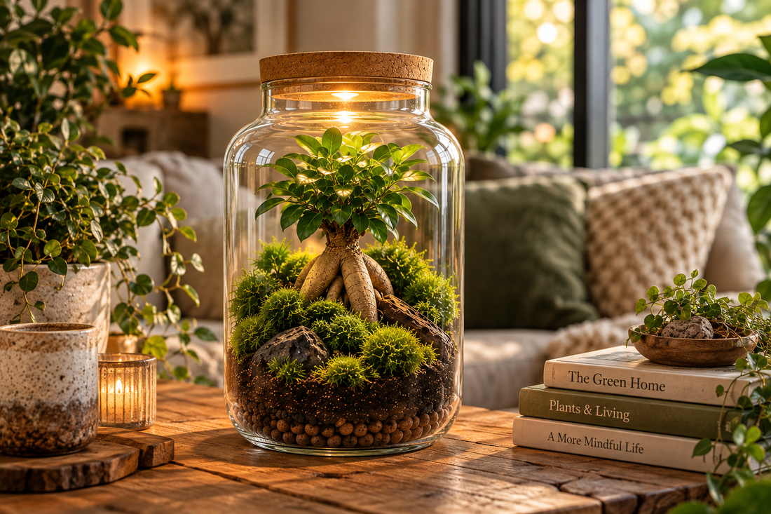 🫙 Plant van de Week: DIY Plantenterrarium met Verlichting – Milky Bonsai