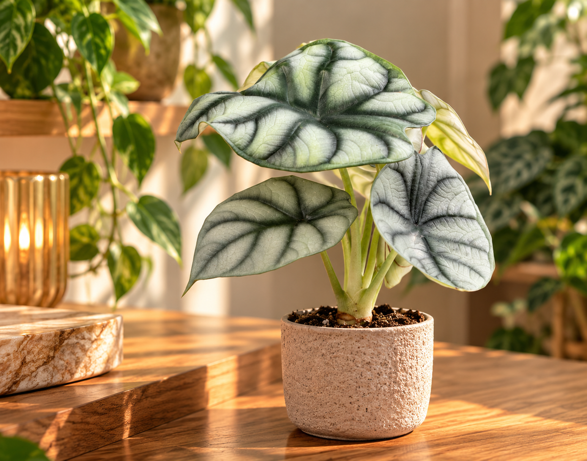 🐉 Alocasia ‘Silver Dragon’ – Zilverdraak