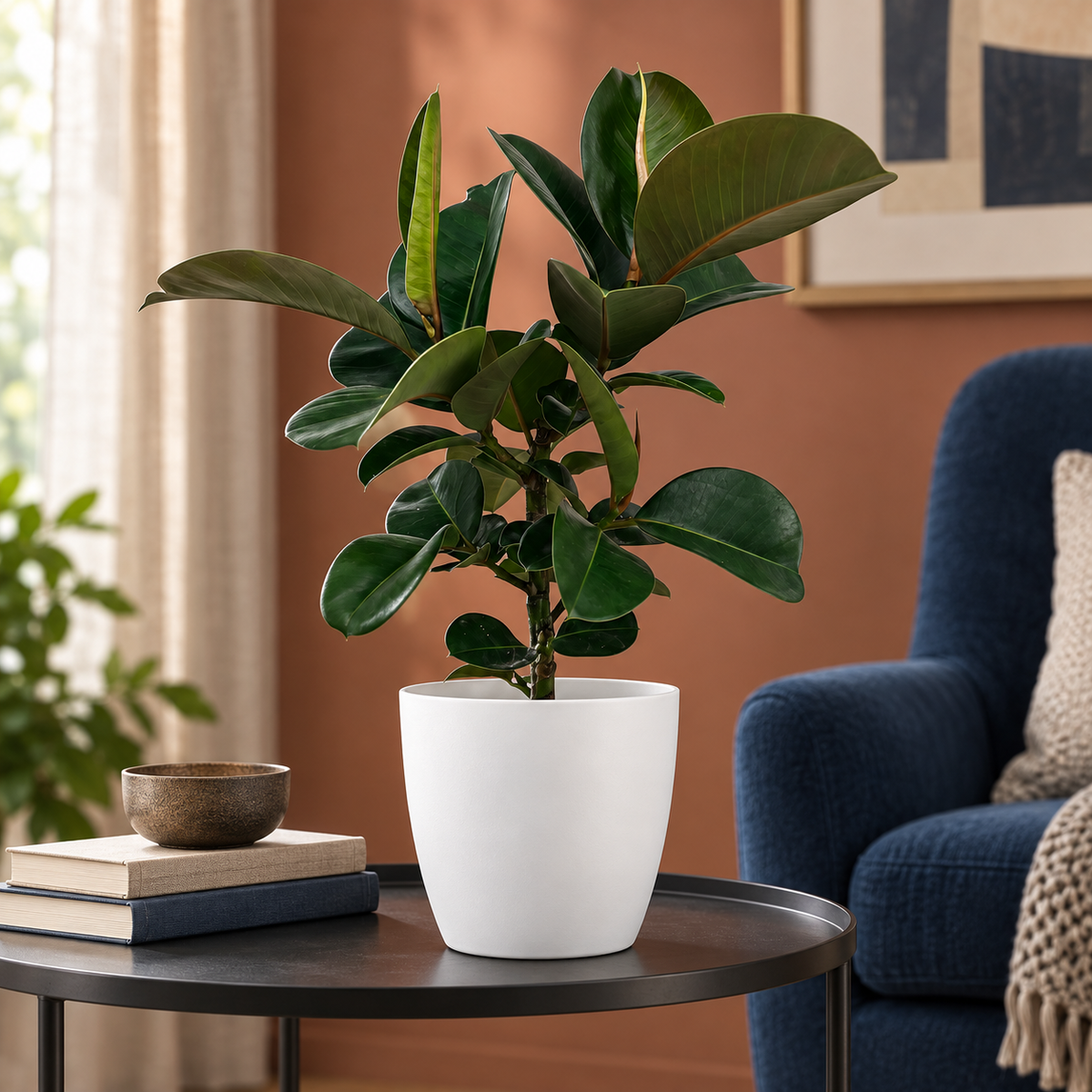 🌿 Ficus Elastica ‘Cloe’ | Rubberplant met Witte Pot