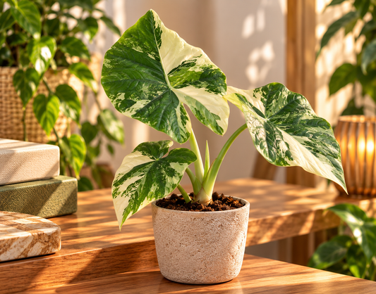 🌿 Alocasia odora ‘Variegata’ – Bonte reuzentaro