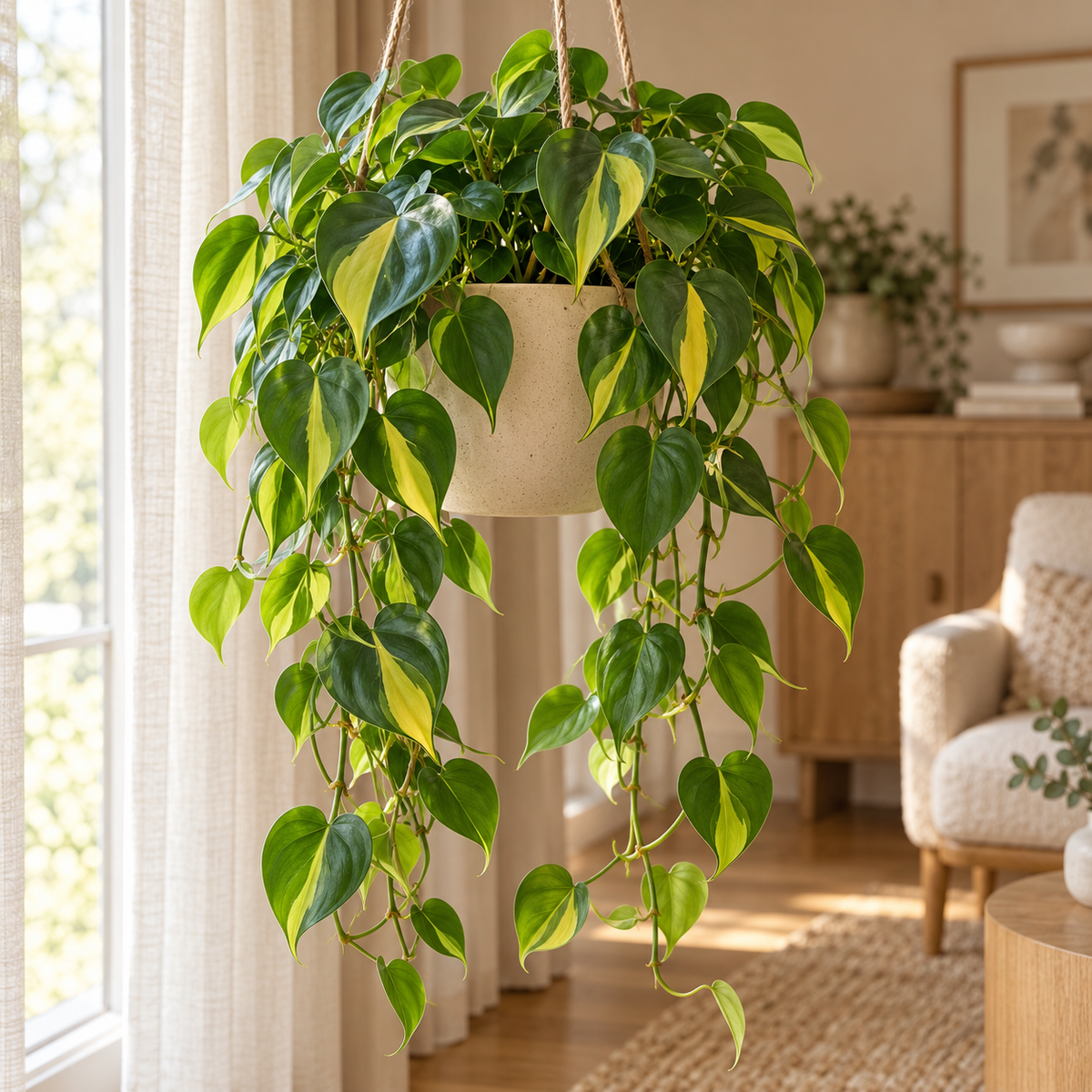 🌿 Philodendron Scandens ‘Brasil’ | Sterke Hangplant met Geelgroen Blad