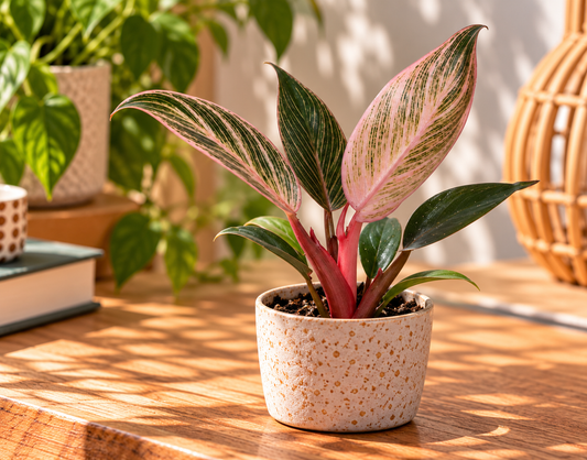🌸 Philodendron ‘Pink Bikini’ – Roze gestreepte kamerplant