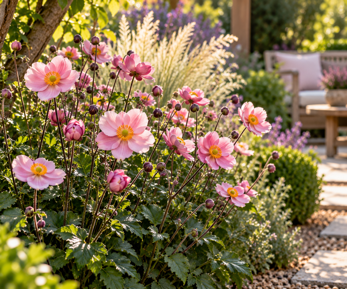 🌿 Anemone × hybrida 'Königin Charlotte' – Herfstanemoon | 3 stuks