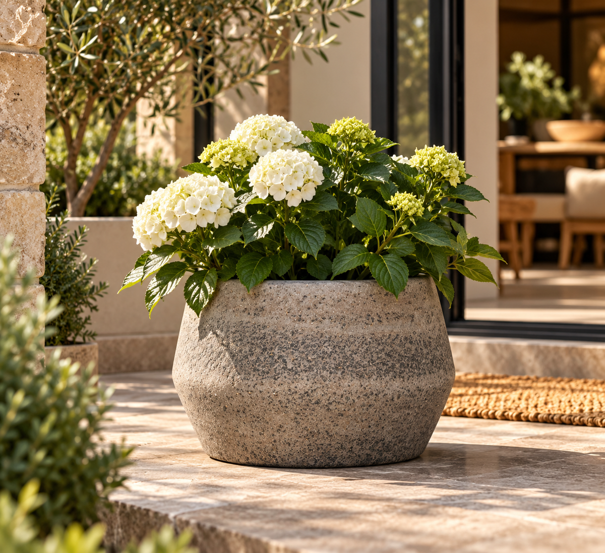 🪨 Pot Harley L Diorite Grey – D53 × H32 cm
