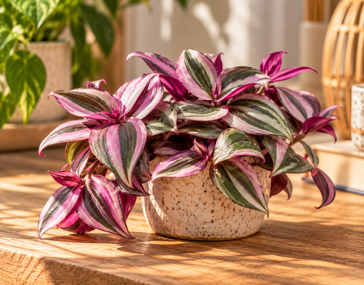 🌸 Tradescantia ‘Pink Paradise’® – Roze-paarse kamerplant