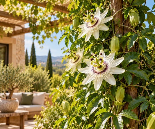 🌸 Passiflora 'Avalanche' – Witte Passiebloem (2 stuks)