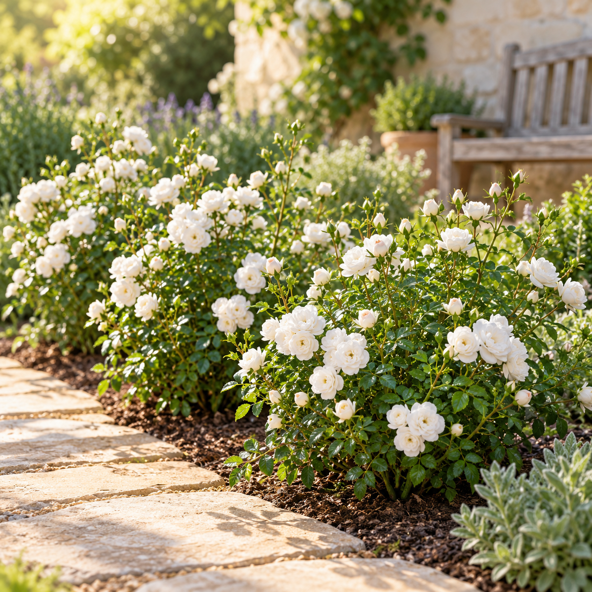 🤍 Rosa 'White Fairy' | Compacte Witte Rozen voor Tuin & Balkon (3 stuks)