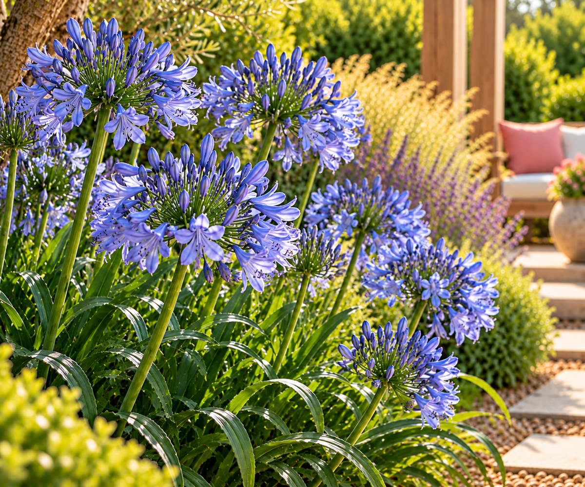 🌿 Agapanthus africanus – Blauwe Afrikaanse Lelie | 3 stuks