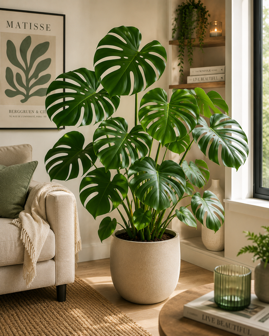 🌿 Monstera Deliciosa | Grote Gatenplant met Tropische Uitstraling