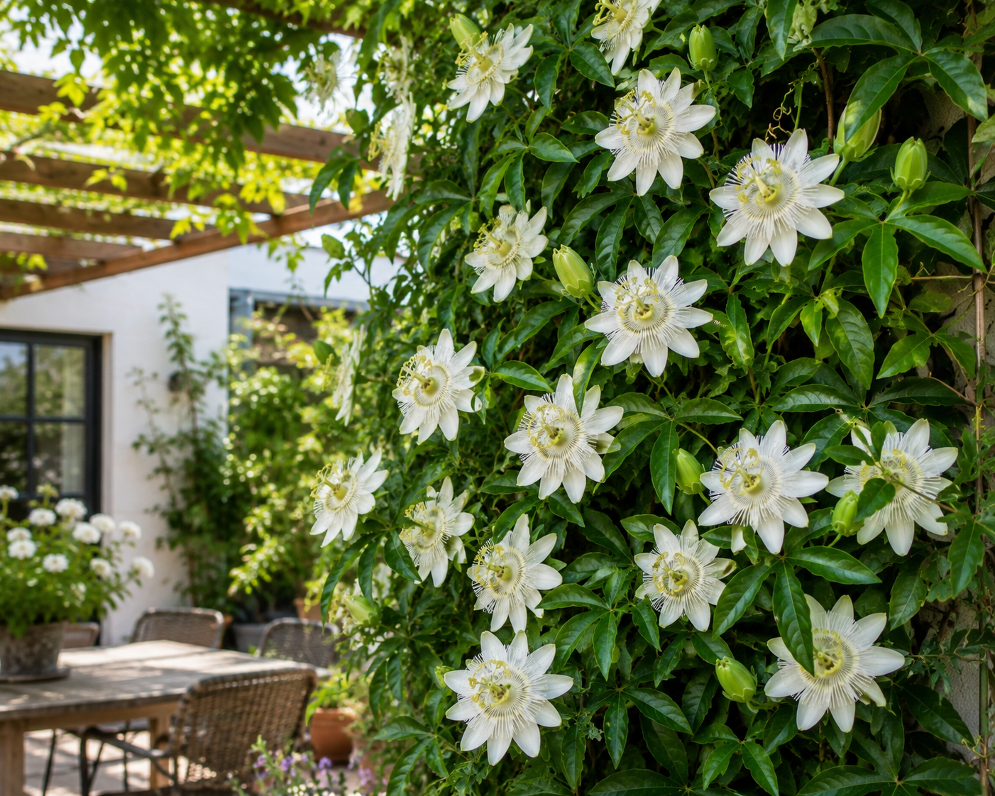 🌸 Passiflora 'Avalanche' – Witte Passiebloem (2 stuks)