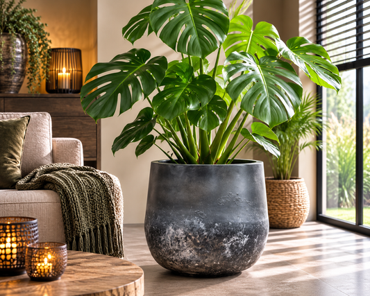 🪴 Pot Elisa Mystic Earth – Luxe Design Bloempot met Warme Aardetinten | D44 x H39 cm