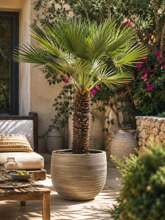 🌴 Chamaerops Humilis op stam – Europese Dwergpalm | 150 cm