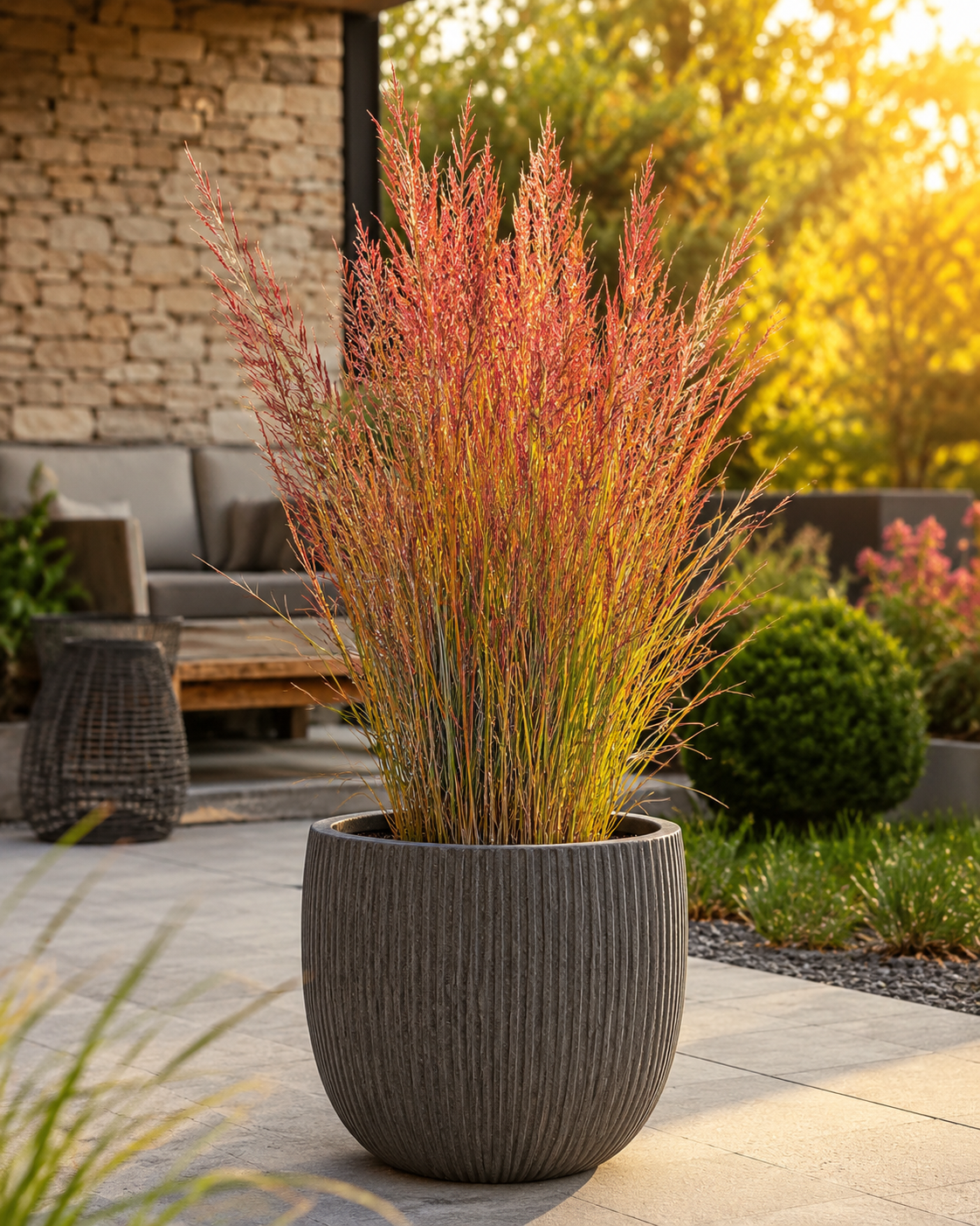 🌾 Panicum virgatum ‘Rotstrahlbusch’ – Siergras met warme herfstkleuren