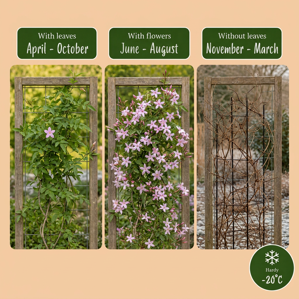 🌸 Jasminum × stephanense – Roze jasmijn – Geurende klimplant