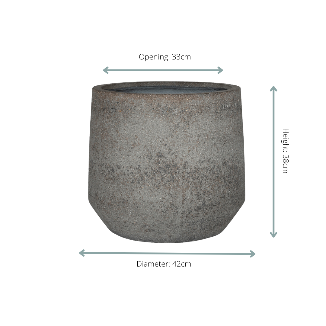 🪨 Pot Harith M Diorite Grey – D42 × H38 cm