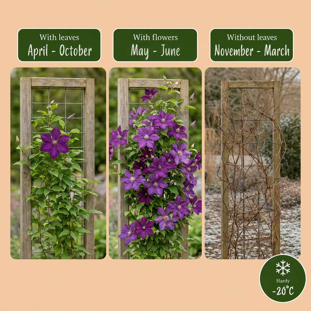🌿 Clematis ‘Étoile Violette’ – Bosrank – Paars – Klimplant | (2 stuks)
