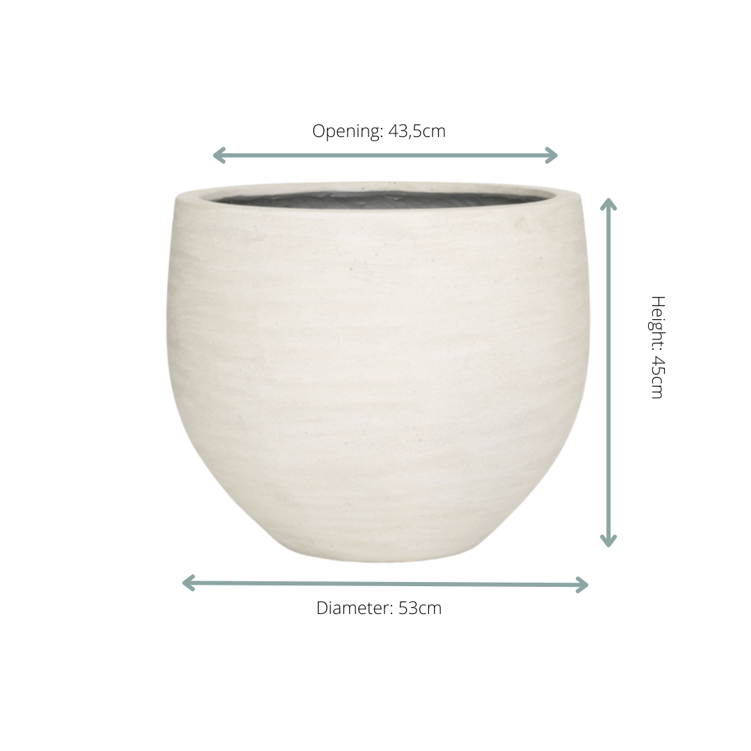 🪴 Jumbo Orb Ivory Washed – Exclusieve Designpot met Zachte Organische Vormen | D53 x H45 cm