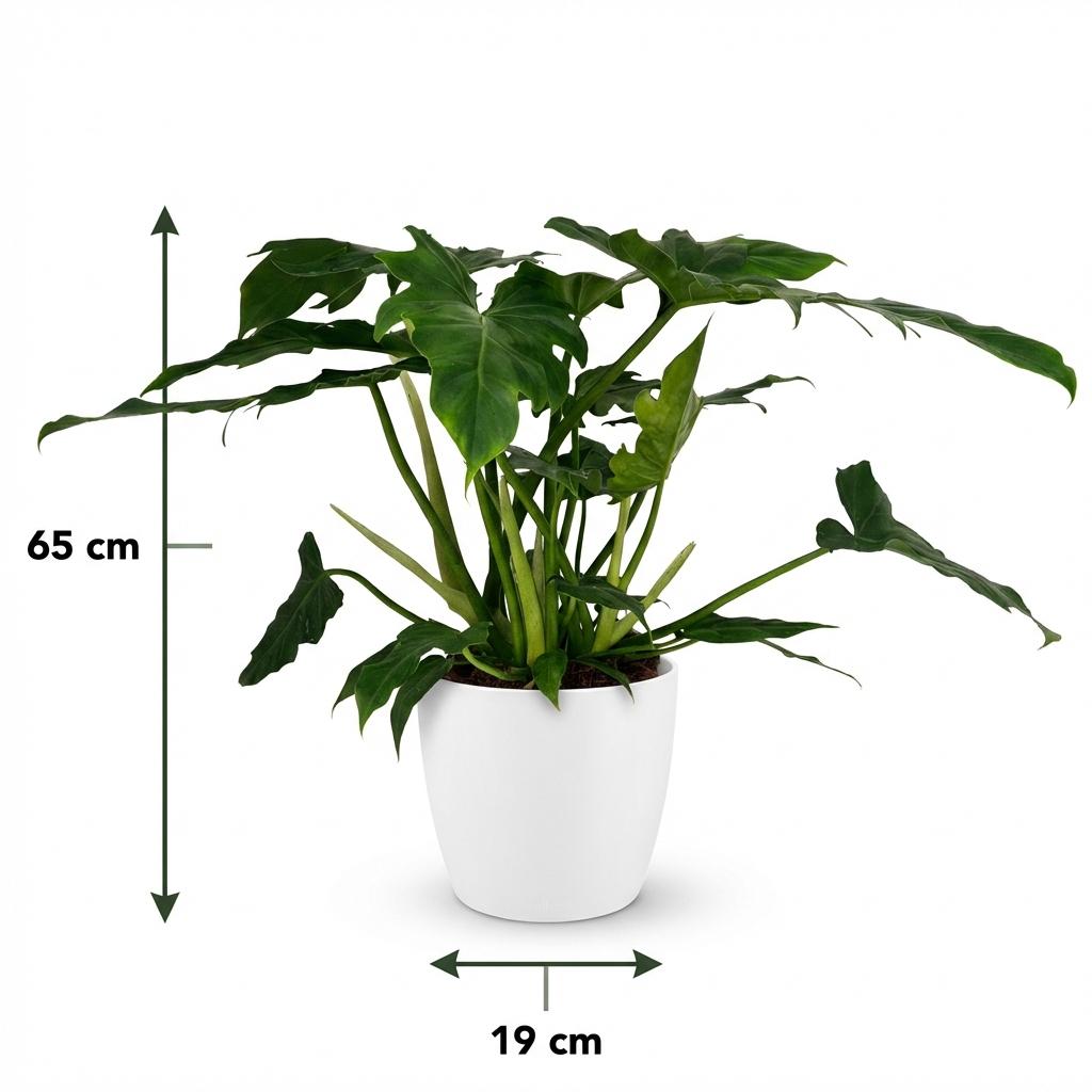 🌿 Philodendron ‘Lacerum’ | Tropische Blikvanger met Witte Pot