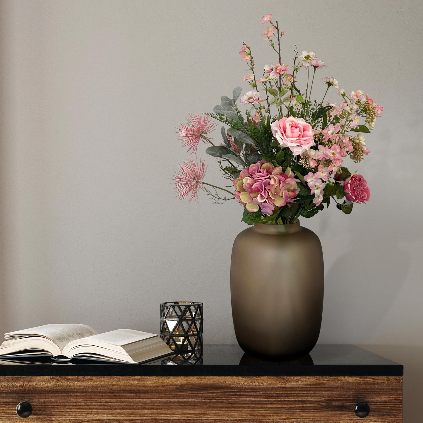 🌸 Kunstbloemen Boeket L – Pretty Pink | Luxe Real Touch Boeket