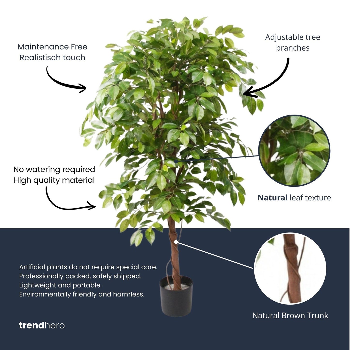 🌿 Kunst Ficus Deluxe Vine – Decoratieve Kunstboom