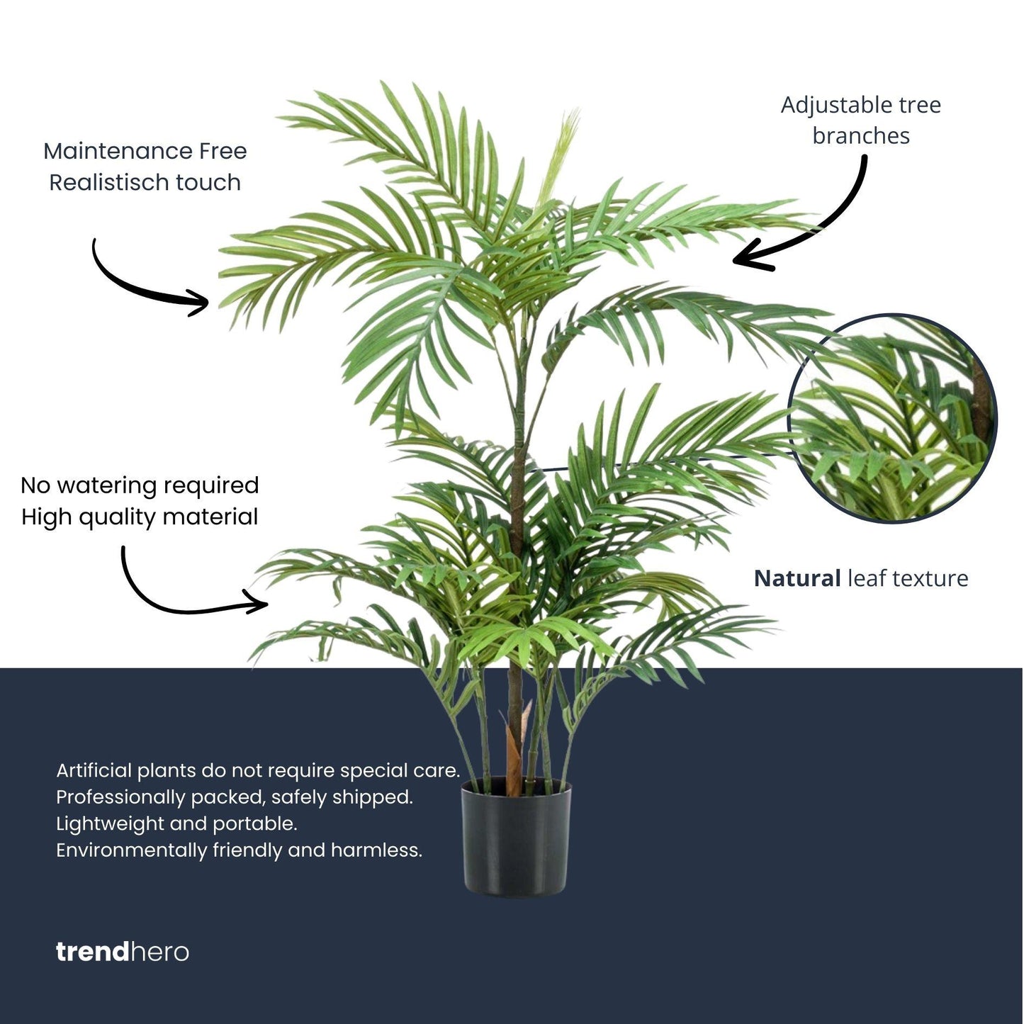 🌴 Phoenix Palm – Realistische Kunstplant (90 cm)