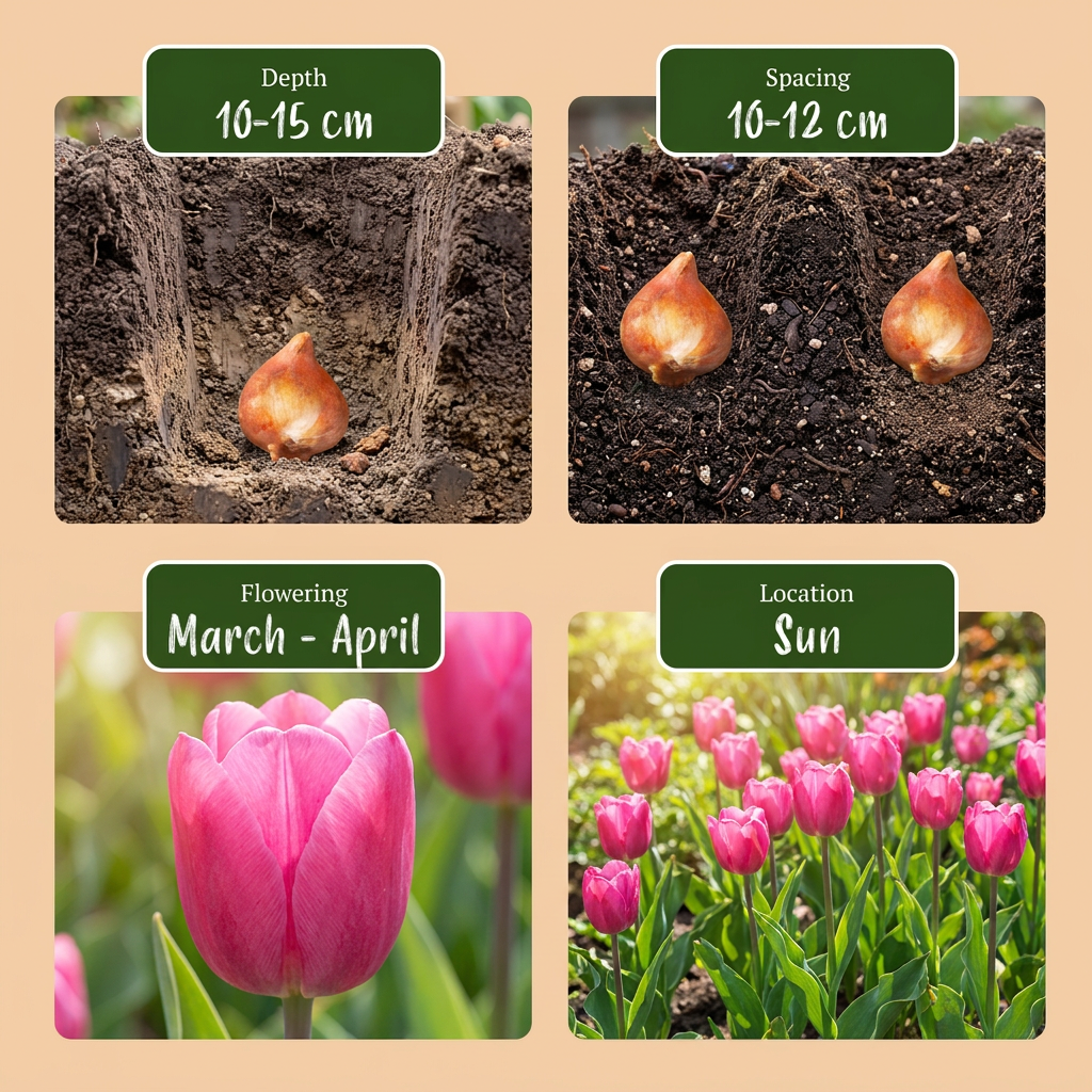 🌷 Tulipa Triumph Pink – Roze triomftulp (120 stuks)