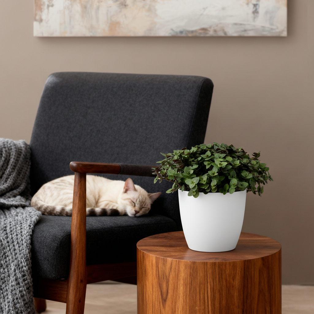 🌿 Callisia Repens | Diervriendelijk Kattengras met Witte Pot (2 stuks)