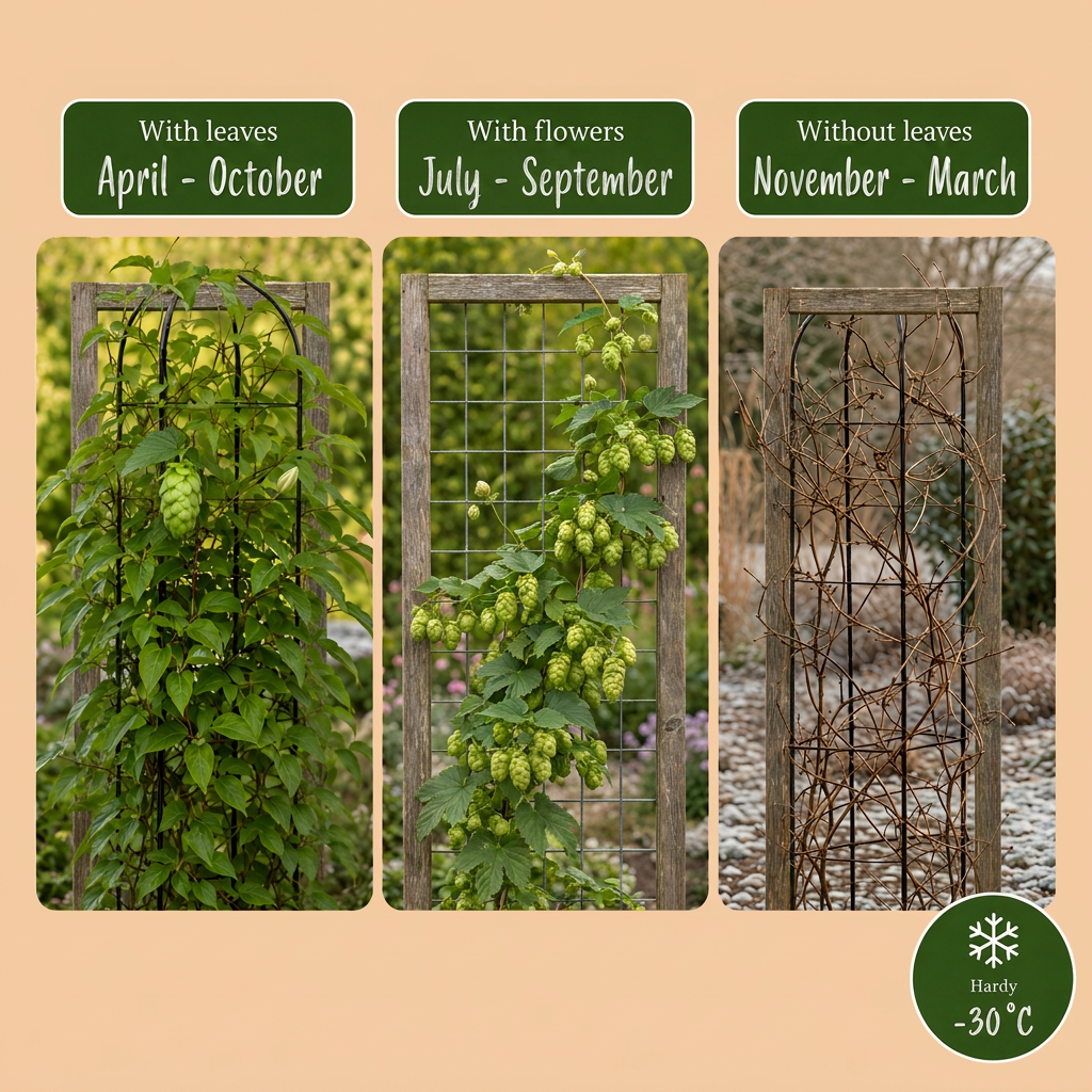 🌿 Humulus lupulus ‘Nordbrau’ – Noordbrouwhop – Snelgroeiende klimplant