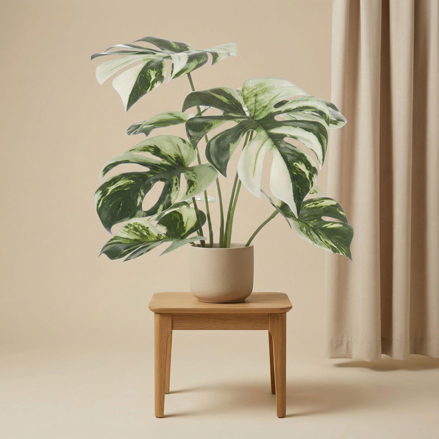 🌿 Kunst Monstera Bush in Pot – Decoratieve Kunstplant