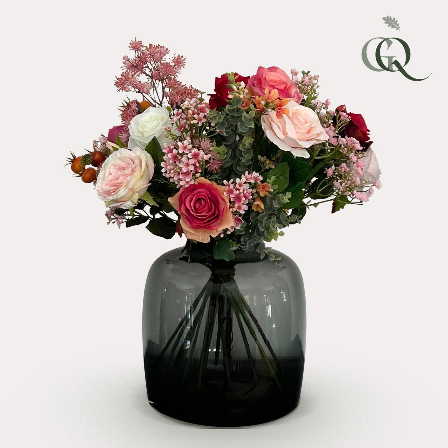 🌹 Kunstbloemen Boeket M – Flame Roses | Luxe Real Touch Decoratie