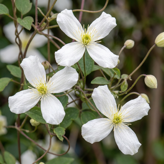 🤍 Clematis montana ‘Wilsonii’ – Bergclematis – Witte klimplant