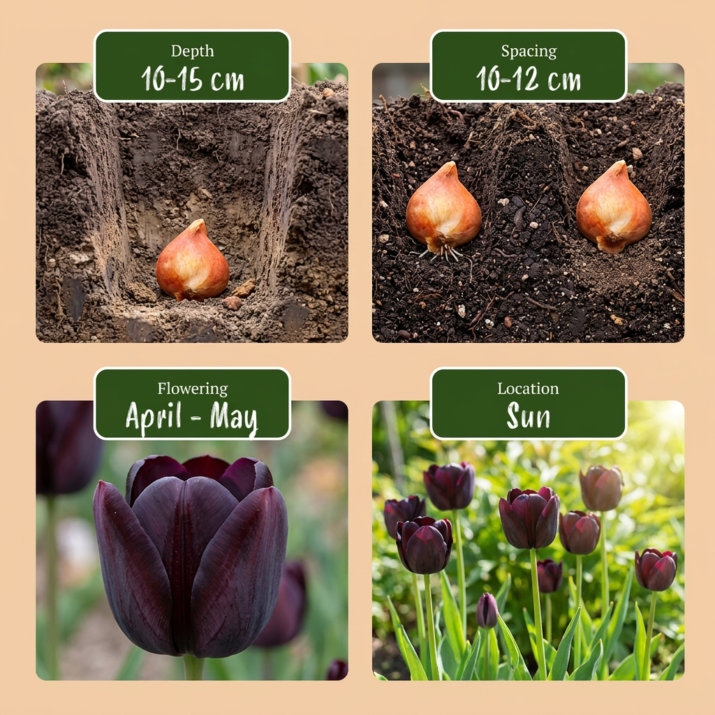 🌷 Tulipa Black – Zwarte tulp (280 stuks)