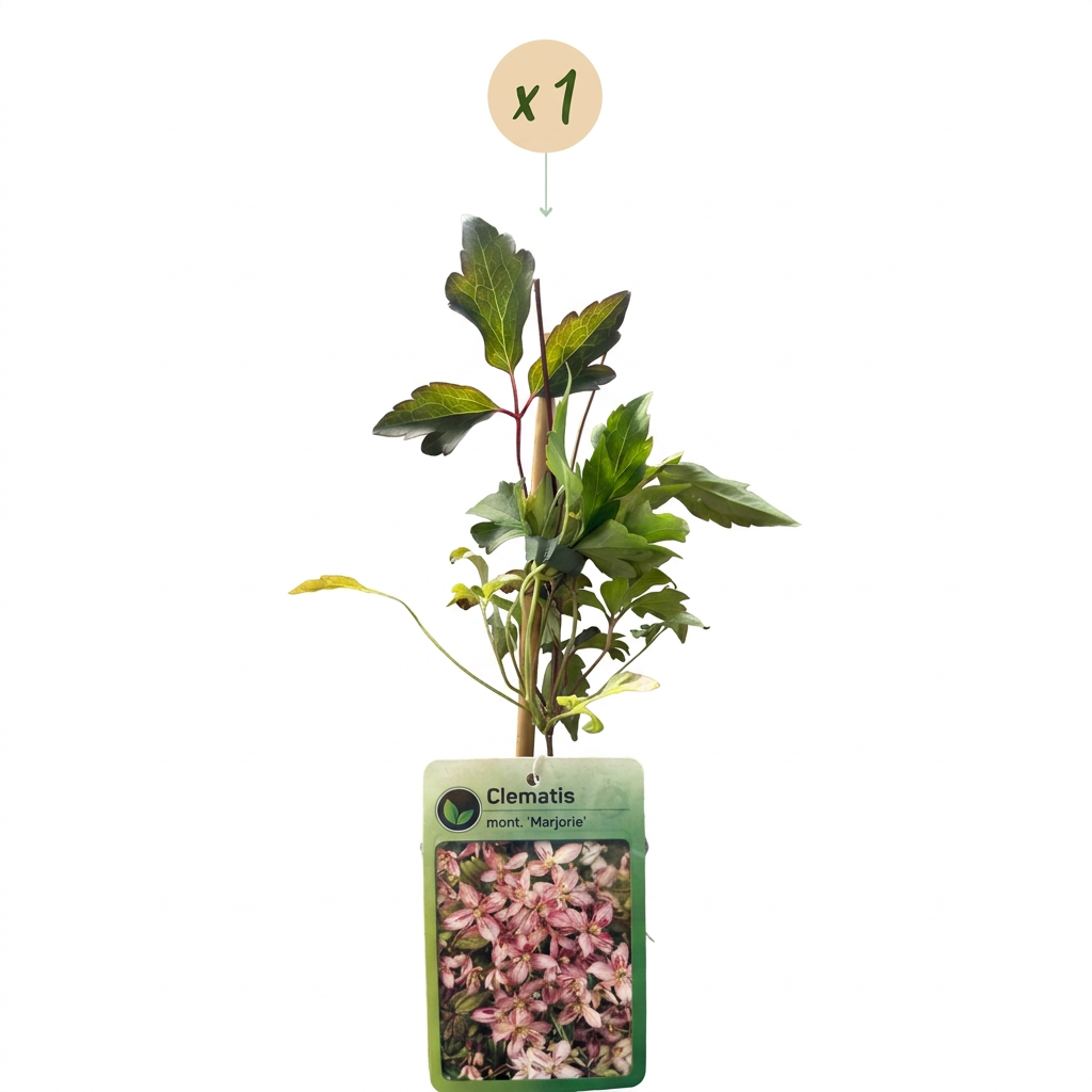 🌸 Clematis montana ‘Marjorie’ – Bergclematis – Roze klimplant