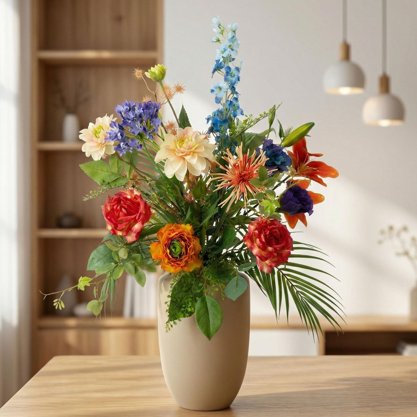 🌸 Colorful Bloom Deluxe – Real Touch Kunstboeket (70 cm)