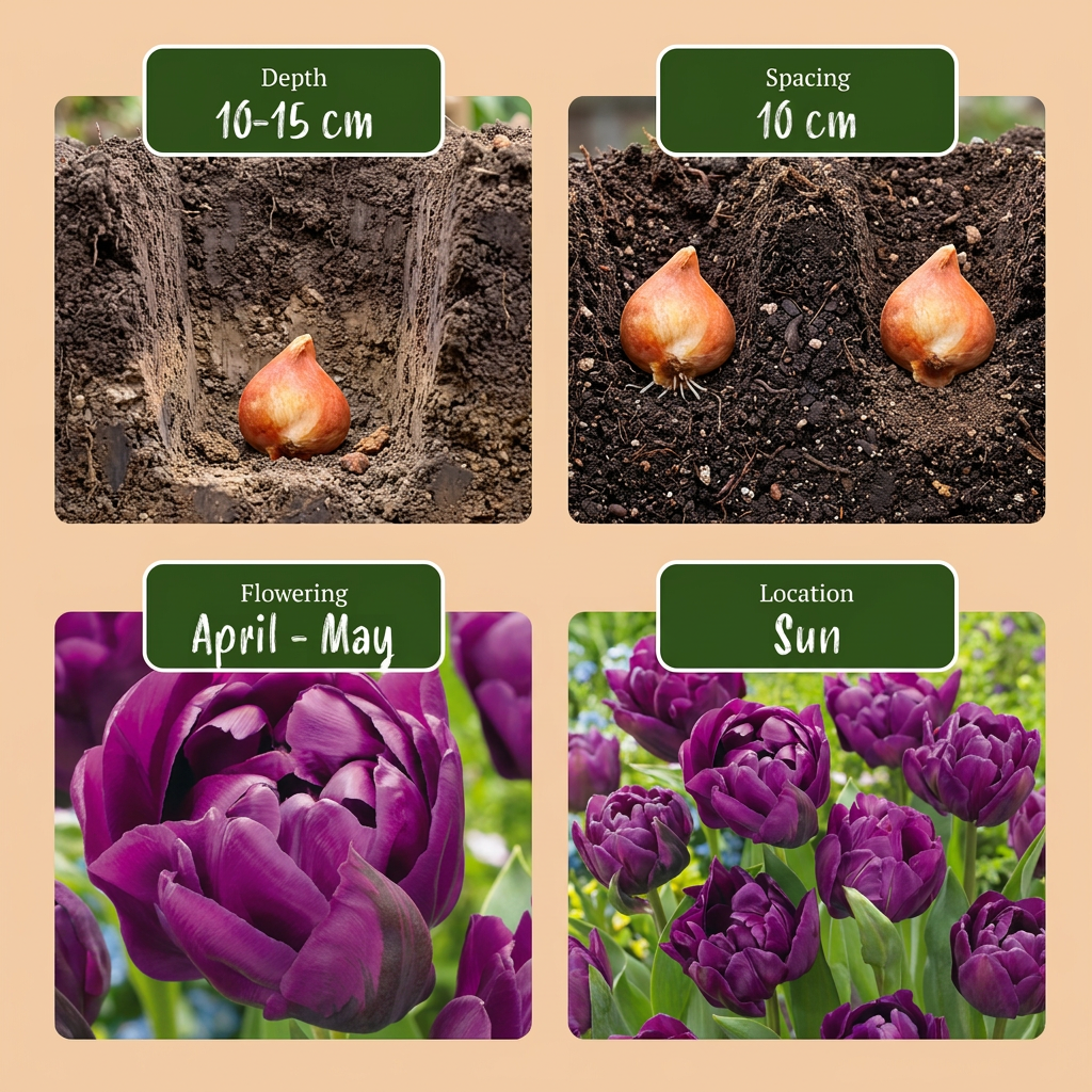 🌷 Tulipa ‘Double Lilac’ – Dubbele lila tulp | (24 stuks)