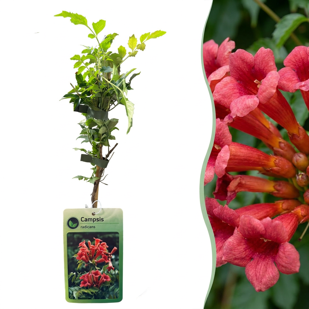 🧡 Campsis radicans – Trompetklimmer – Oranje-rode klimplant