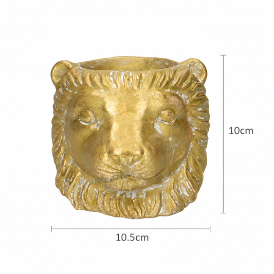 🌿 Planter Leeuw Goud – Keramische Bloempot Ø 11/13 cm