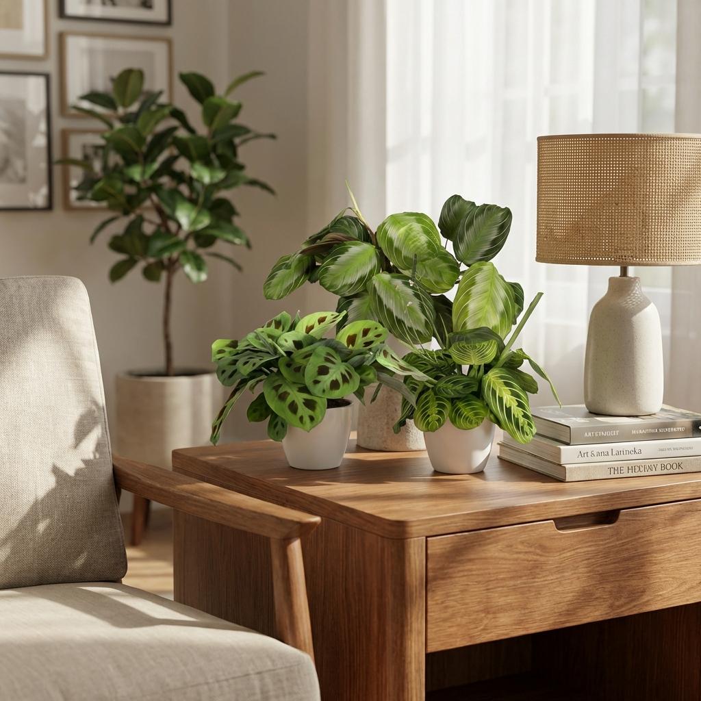 🌿 Maranta Mix | Diervriendelijke Gebedsplanten met Witte Pot (3 stuks)