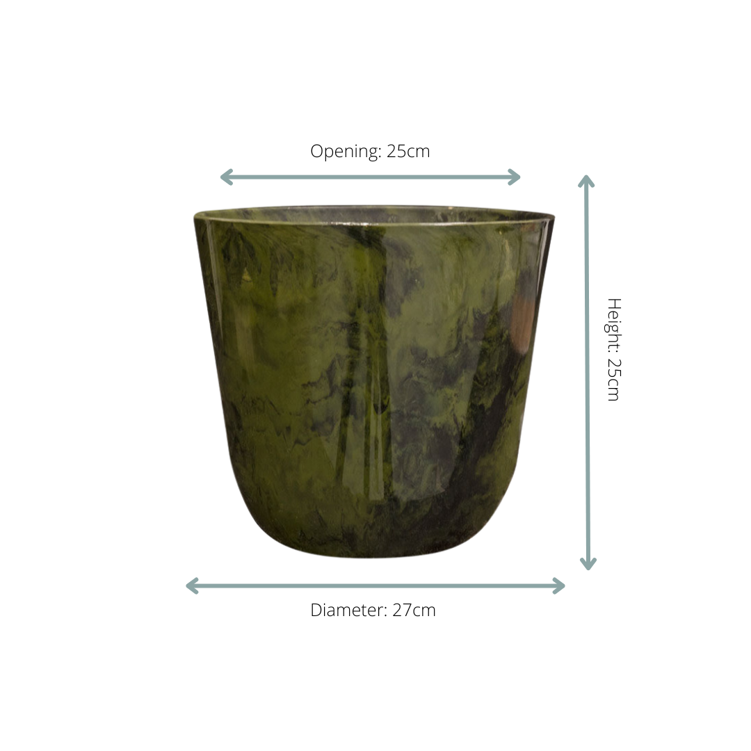 🪴 Pot Palermo Marble Groen | D27 x H25