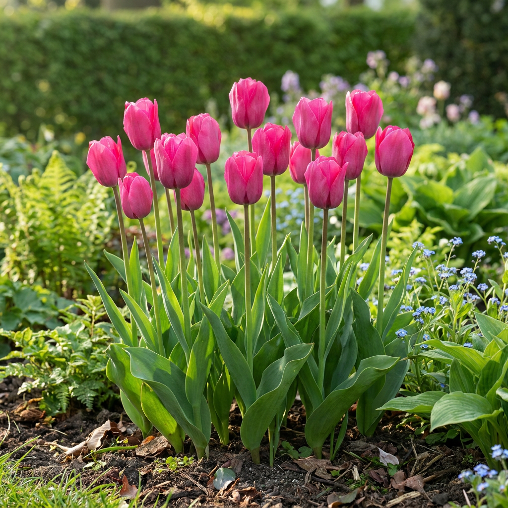 🌷 Tulipa Triumph Pink – Roze triomftulp (120 stuks)