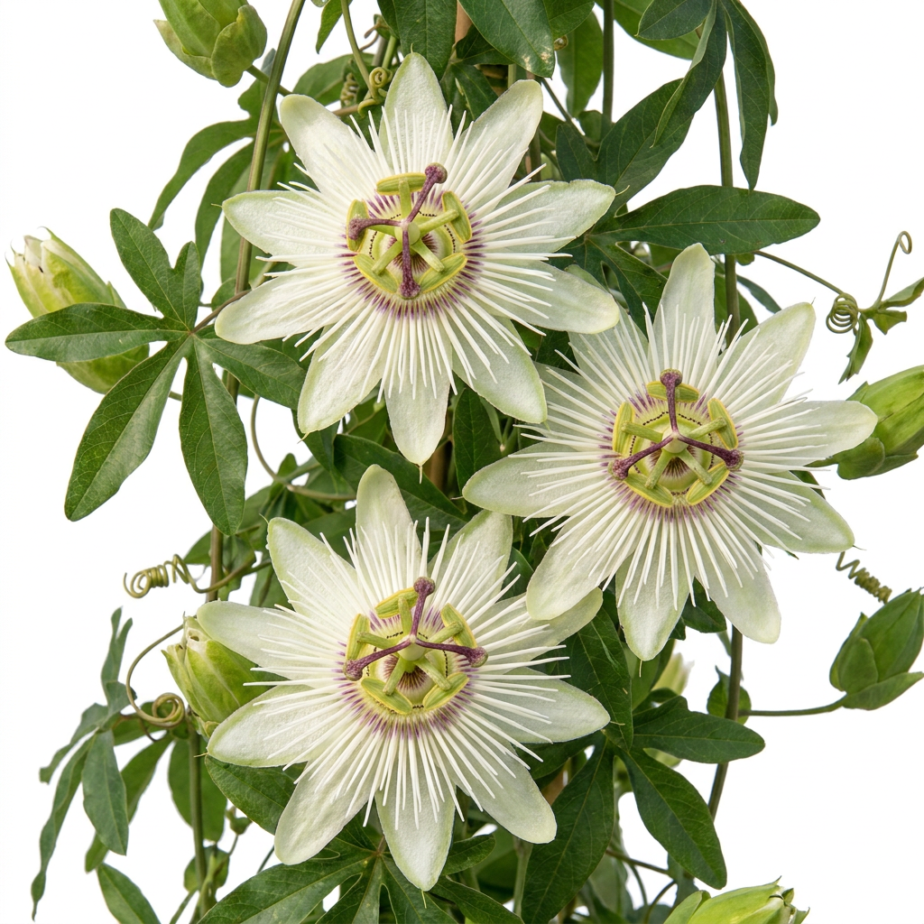 🤍 Passiflora caerulea ‘Constance Eliott’ – Witte passiebloem – Klimplant