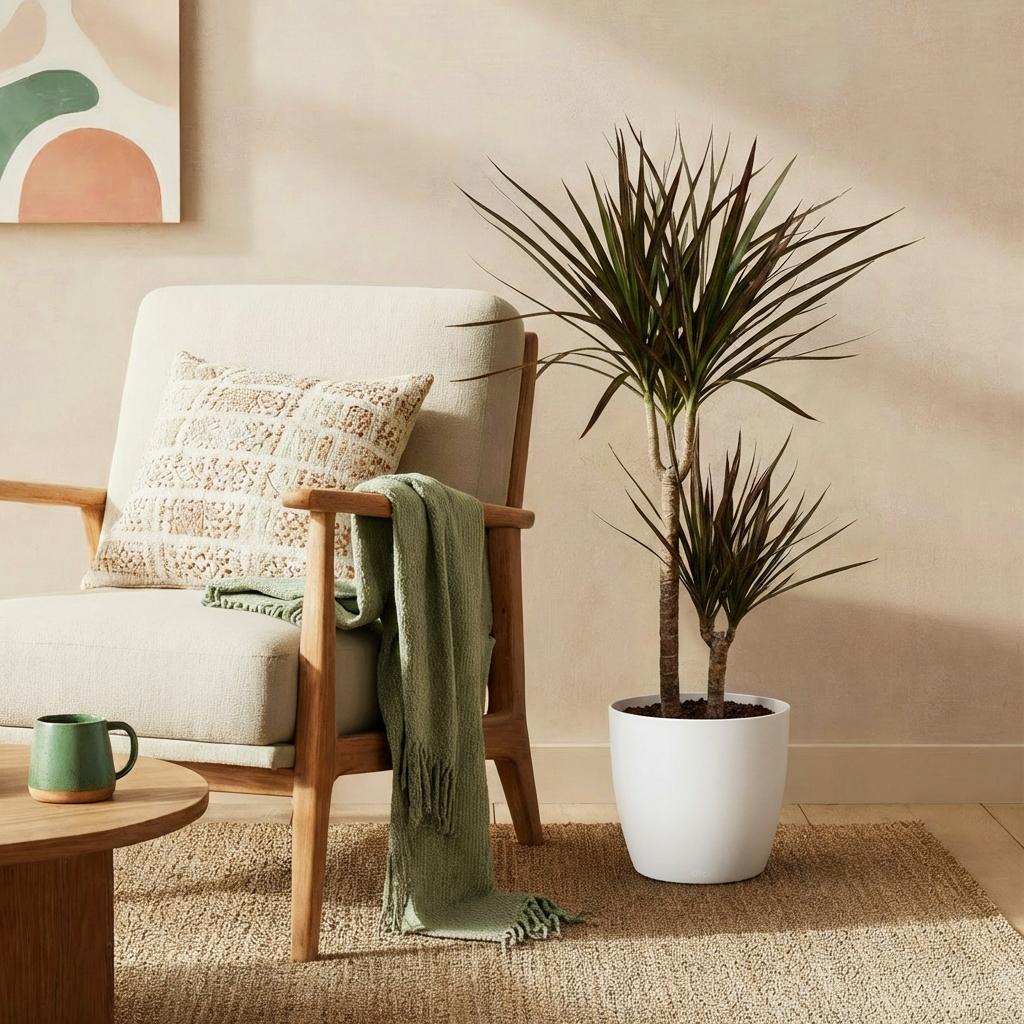 🌿 Dracaena ‘Magenta’ | Drakenbloedboom met Witte Pot (XL)