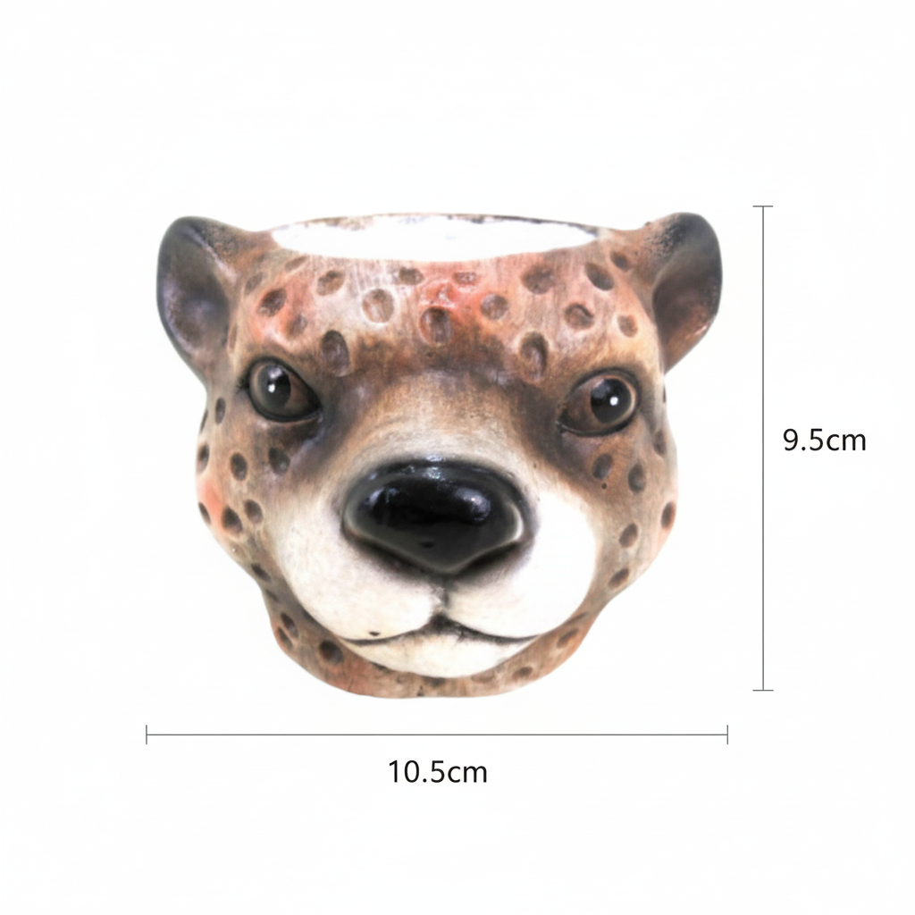 🌿 Planter Luipaard Bruin – Keramische Bloempot Ø 12 cm