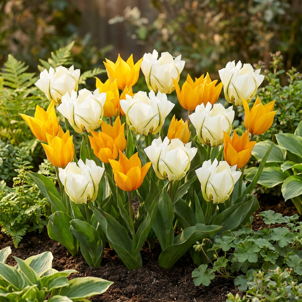 🌷 Tulipa Sunbath – Geel-witte tulp (120 stuks)