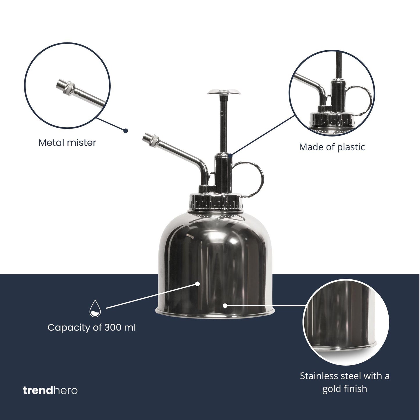 Plantenspuit 💧 | Zilver RVS – 300 ml