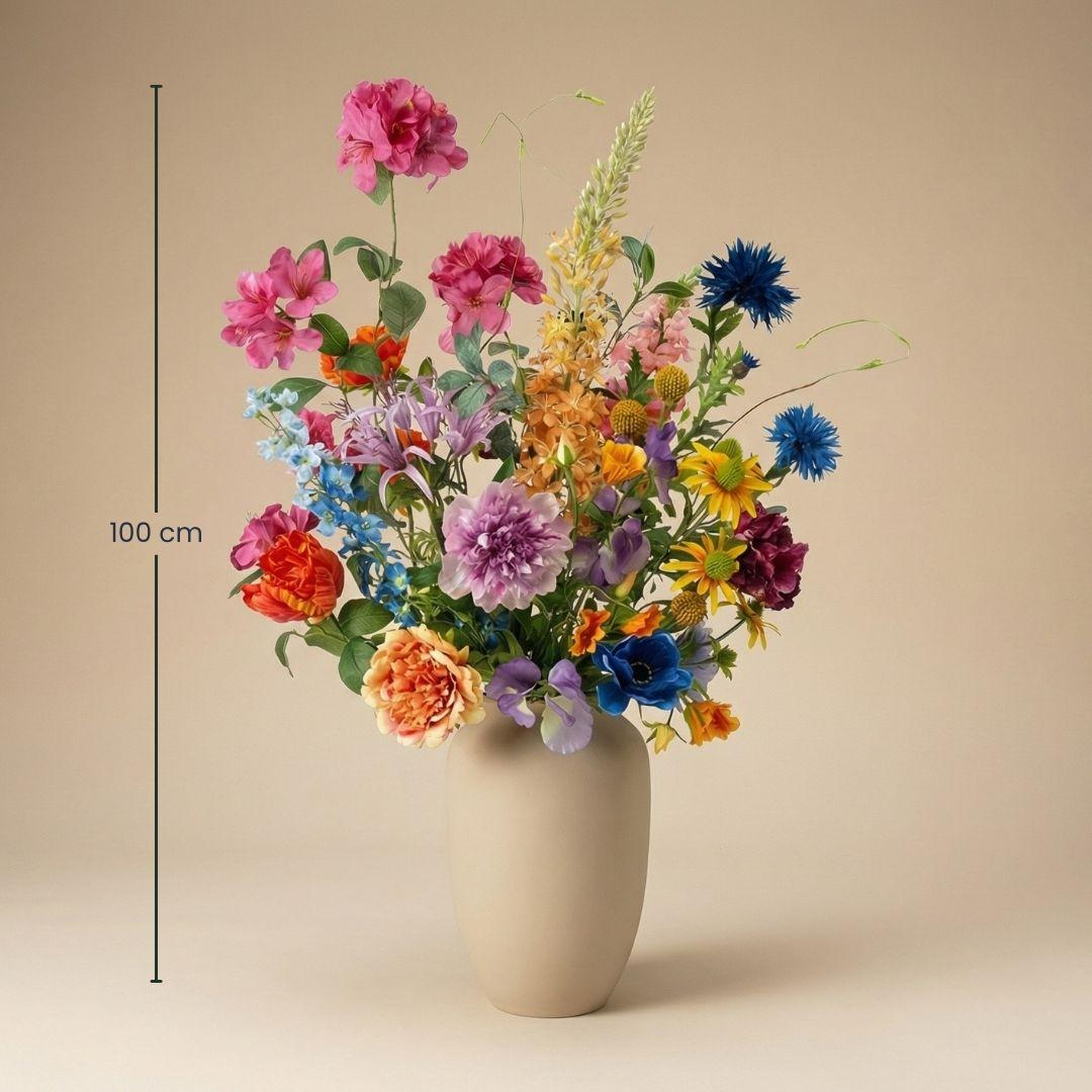 🌸 Summer Garden Deluxe – Real Touch Kunstboeket (100 cm)