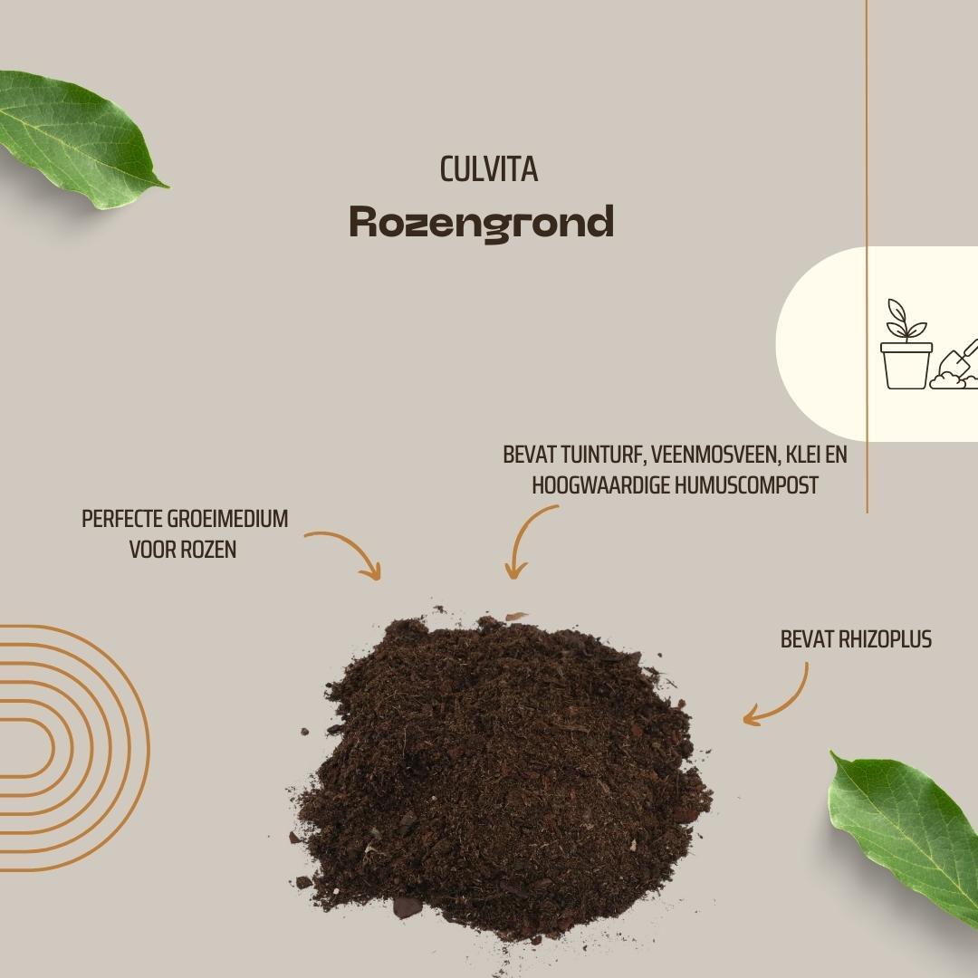 🌹 Culvita Rozengrond 40L – Voor Bloeiende Rozen met RhizoPlus