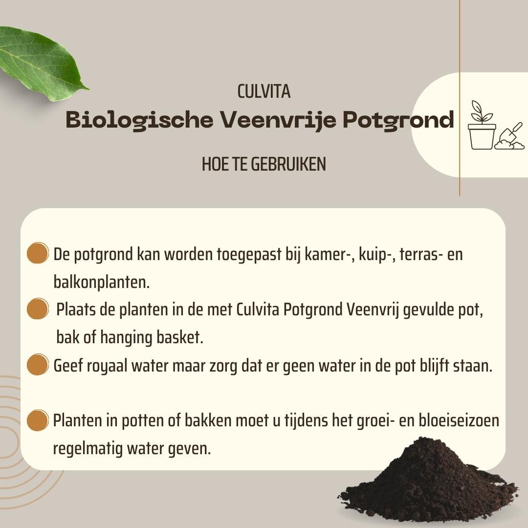 🌱 Culvita Biologische Veenvrije Potgrond 40L | Duurzame Potgrond voor Binnen & Buiten